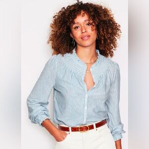 Boden Faye Smocked Jersey Shirt